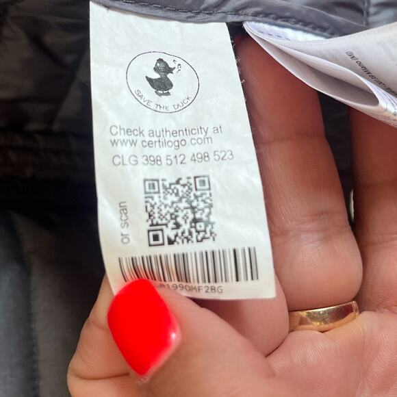 Save The Duck Skinny Plumtech Womens Puffer Jacket Coat Size M Gray Full Zip - Picture 10 of 12